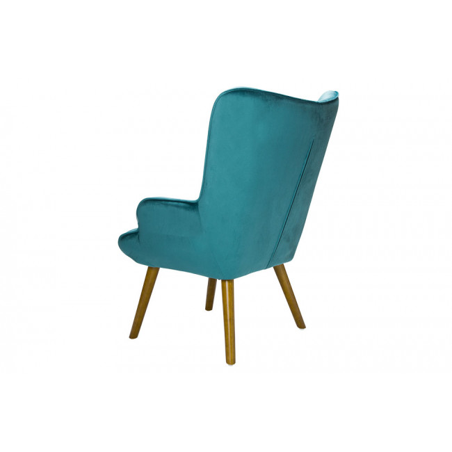 Armchair Davel and stool, blue, H98x66x75cm, seat height 45cm