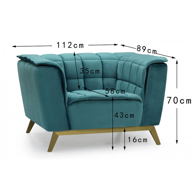 Клубный стул Hamond, цвет зеленый, 114x88x70см, высота сиденья 44см 