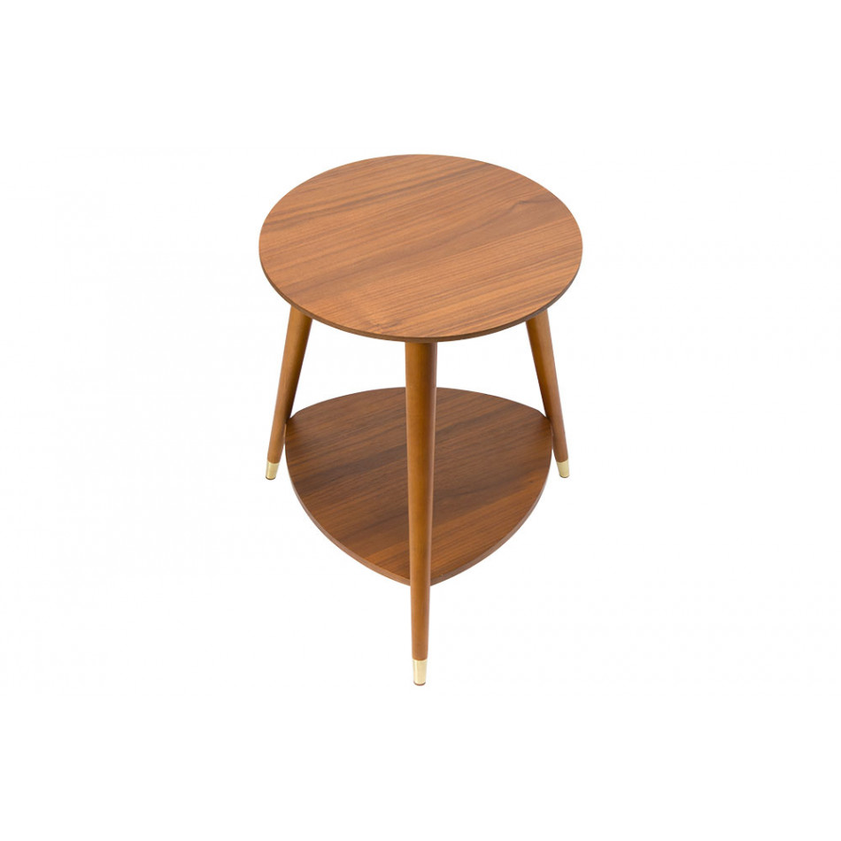 Side table Wally, walnut wood veneer, 36x36x48cm