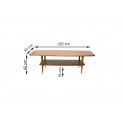 Coffee table Wally, walnut wood veneer, 120x45x42cm