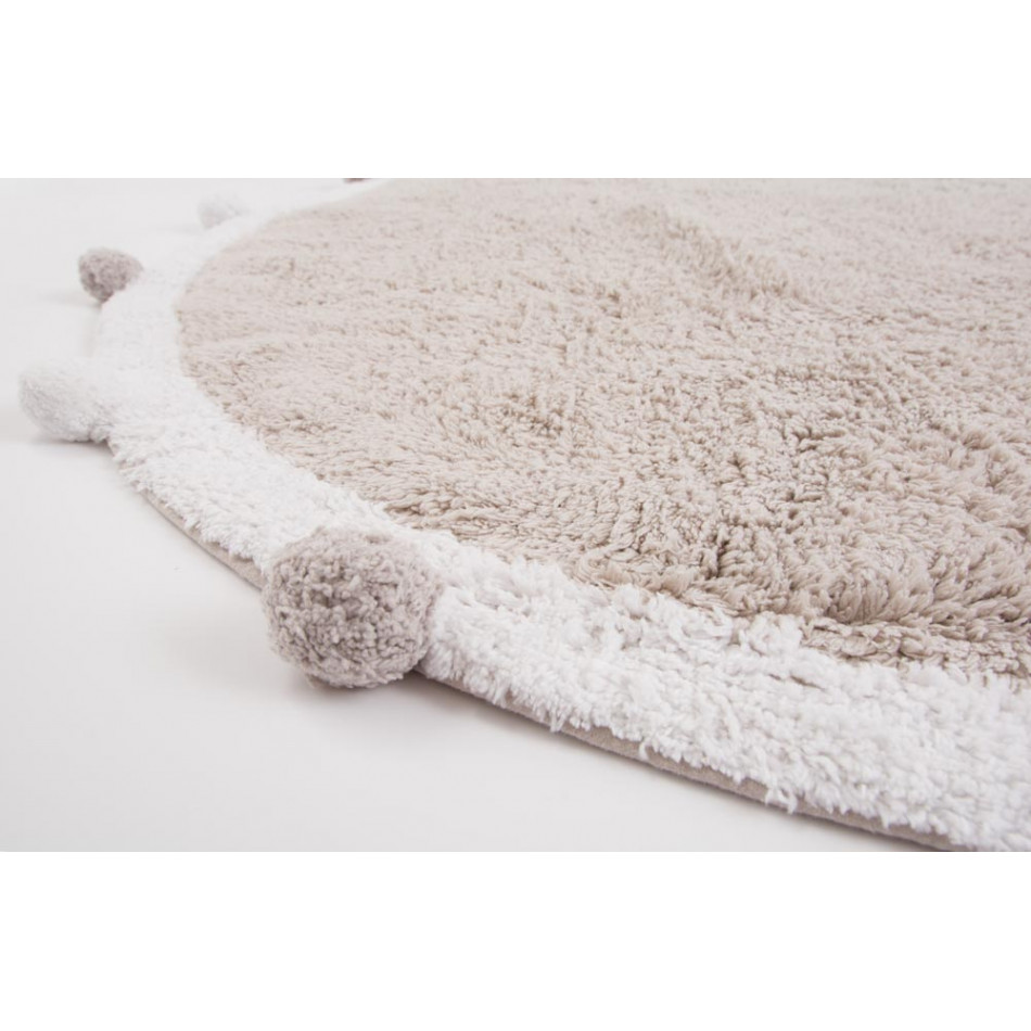 Round carpet Bubbly, grey, washable, D-120cm