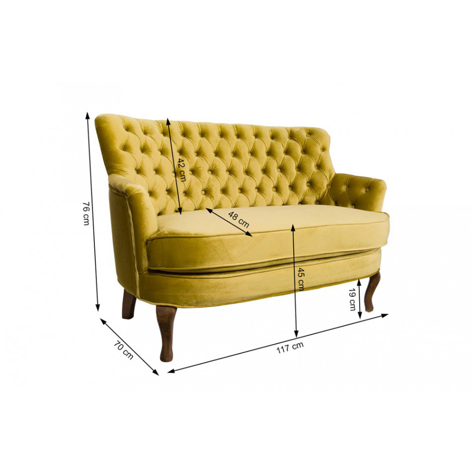 Accent sofa Rockfort, peppermint green, 117x71x76cm, seat height 43cm