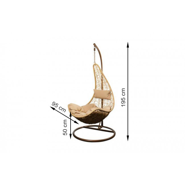 Hanging chair Moon, H195 D95cm