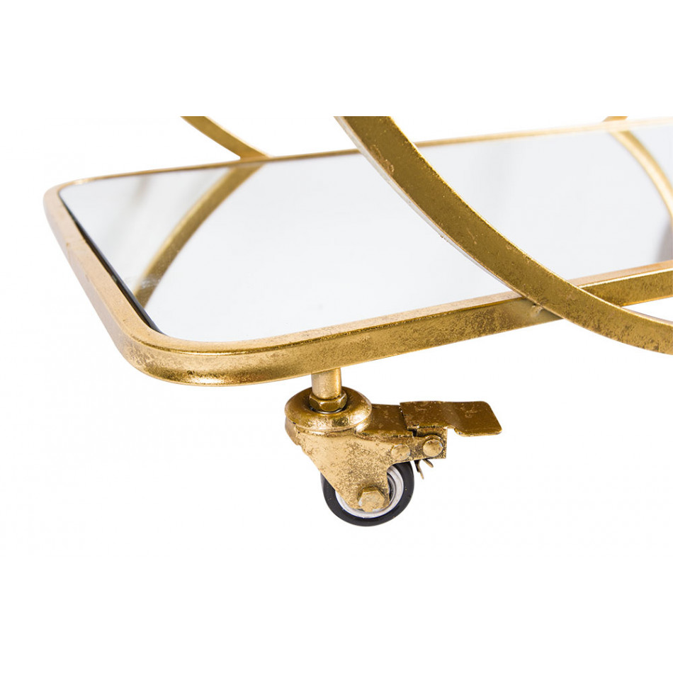 Bar table on wheels Bogajo, golden, 71.5x39x72.5cm