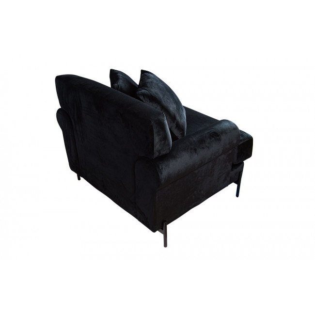 Кресло для отдыха Amanda, черный, бархат, 90x75x80cm, высота сиденья 42cm