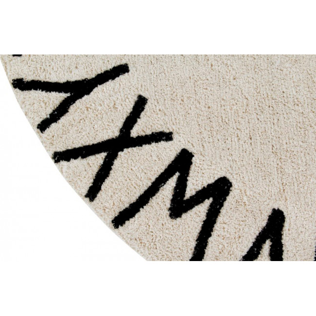 Round ABC Rug vintage natural/black, D-150cm 