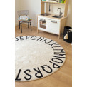 Round ABC Rug vintage natural/black, D-150cm 