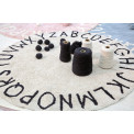 Round ABC Rug vintage natural/black, D-150cm 
