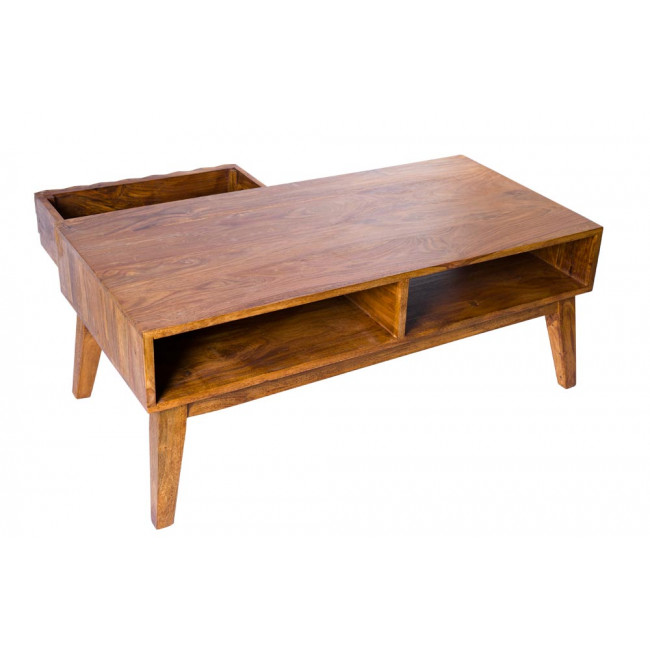 Coffee table with a drawer Satara, Sheesham wooden, 100x50x40cm 