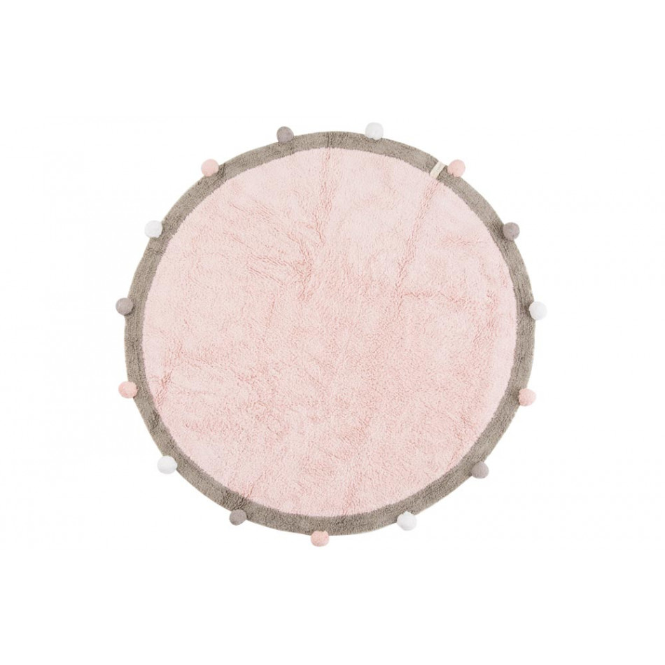 Круглый Ковер Bubbly, розовый, стирающийся D-120см