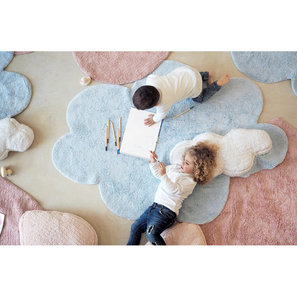 Kids area rug Puffy Dream, blue, washable, 160x180cm