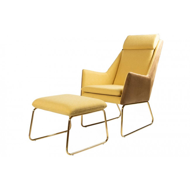 Кресло для отдыха Albano H98x90x65см с пуфиком H45x54x44см