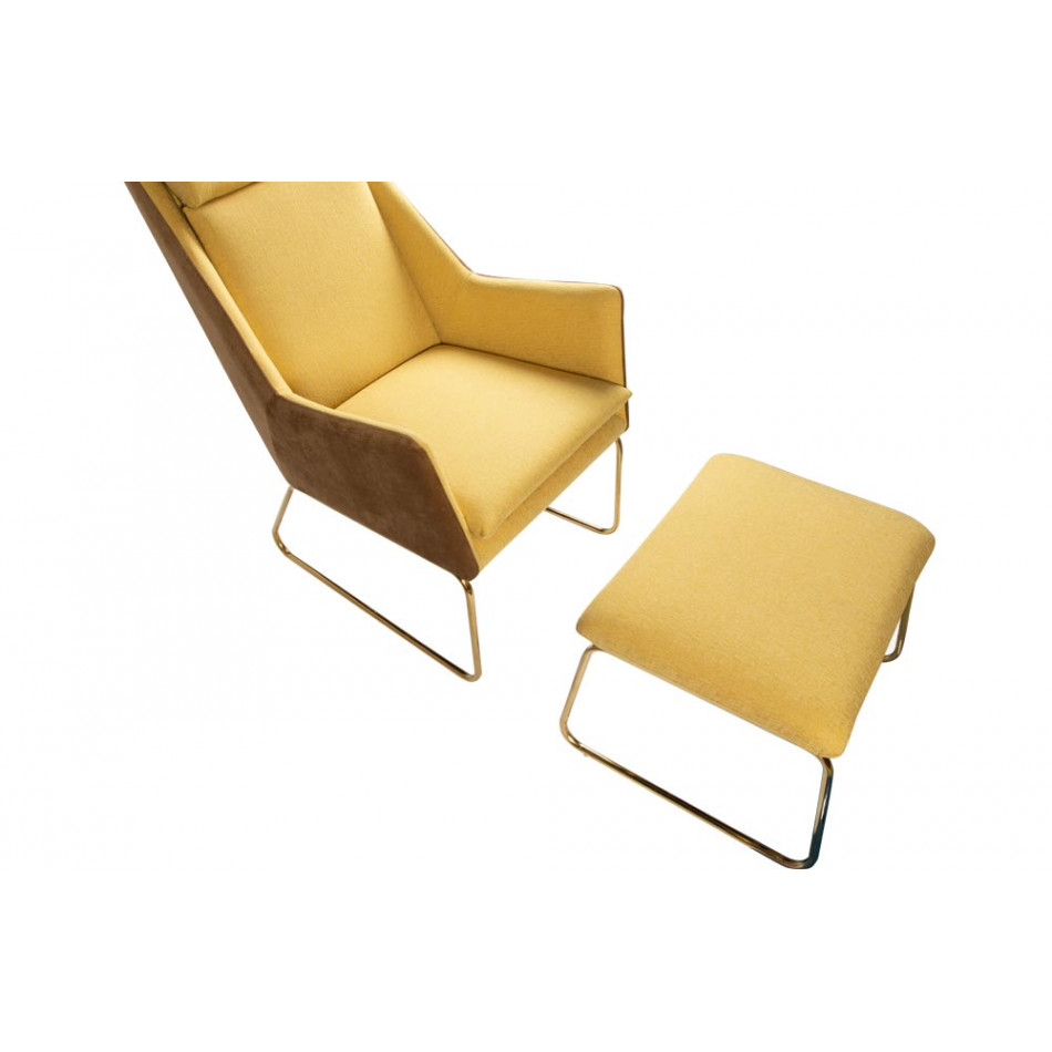 Lounge chair Albano H98x90x65cm with ottoman H45x54x44cm