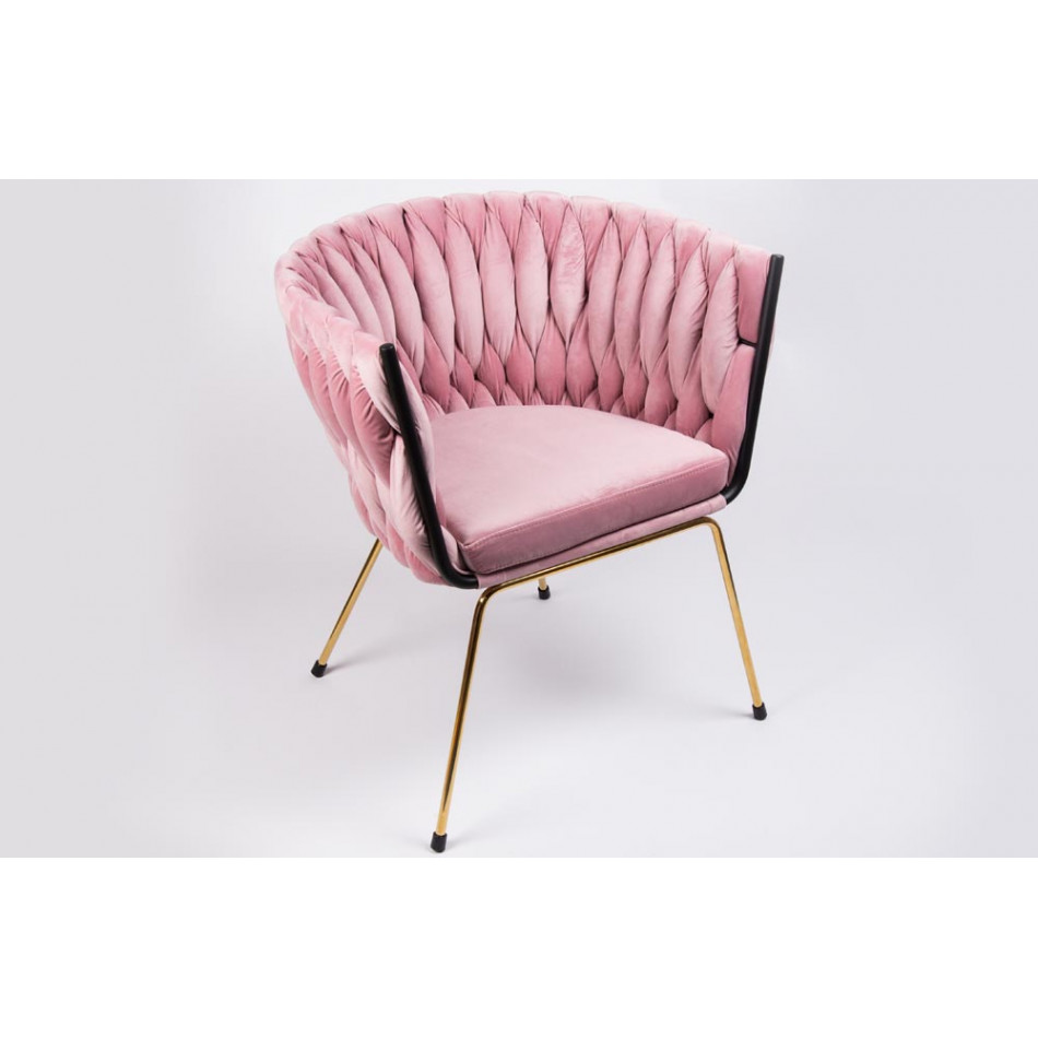 Accent chair Okene, pink, 60x50x74cm, seat height 46cm