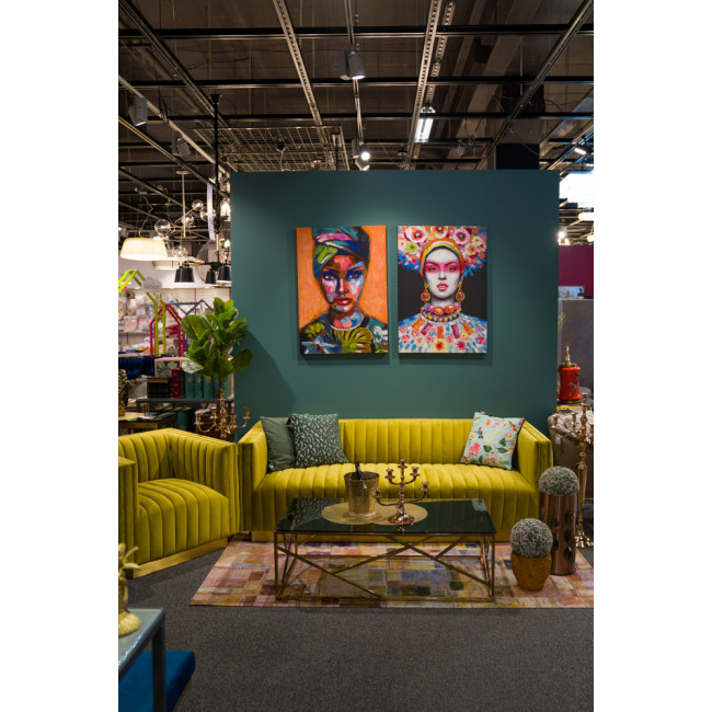 Coffee table Eisen, toned glass/rosegold, 120x60x40cm