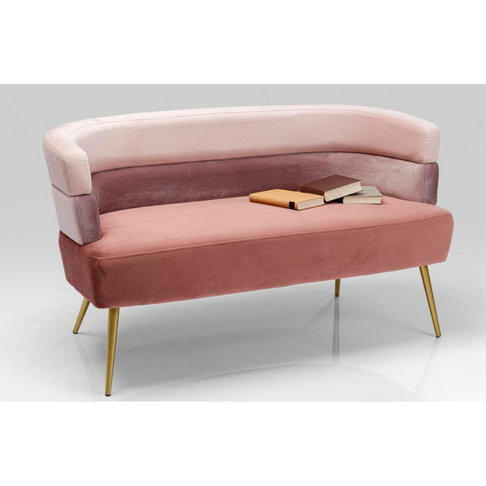 Sofa Sandwich, pink, 125x62x69cm, seat height 44cm