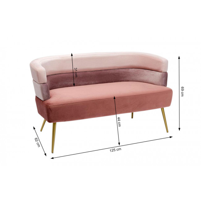 Диван Sandwich, розовый, 125x62x69cm, высота сиденья 44cm
