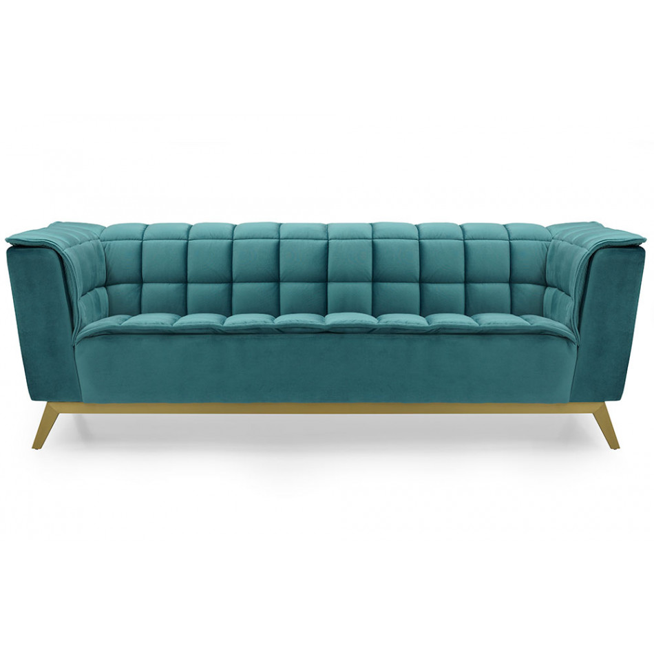 Sofa Hamond, 3 seat, green colour, 215x88x70cm, seat height 44cm