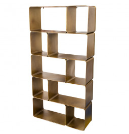 Metal shelf Belingen, golden/black, 175x30x90cm