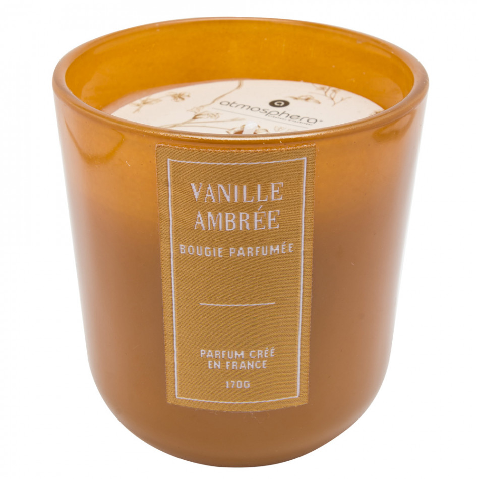 Glass candle, vanilla, 170g, D 8.5, H8.5cm