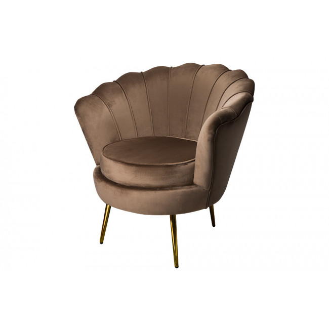 Armchair Amorinito, brown,velvet, 75x71x77cm, seat h 47