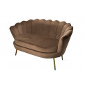 Sofa  Amorinito 2-Seat, brown, velvet, 130x80x76cm