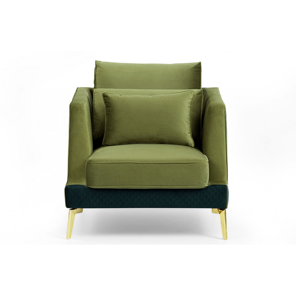 Club chair Hillary, green, 85x100x84cm, seat h 44cm