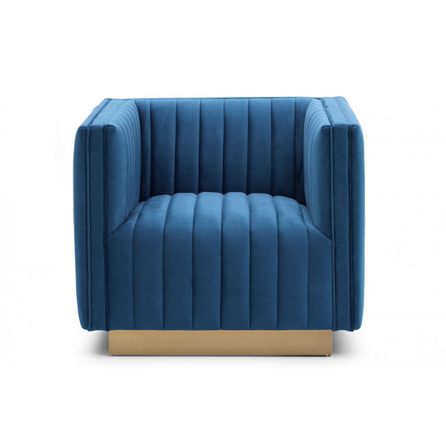 Club chair Hagen, blue, 90x88x71cm, seat  h45cm