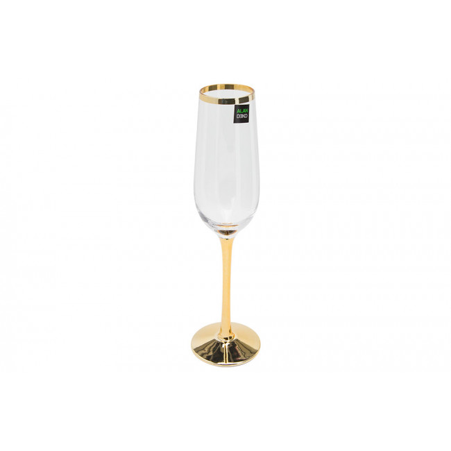 Champagne glass Sanremo gold,  H26.5,  D4.7 220ml