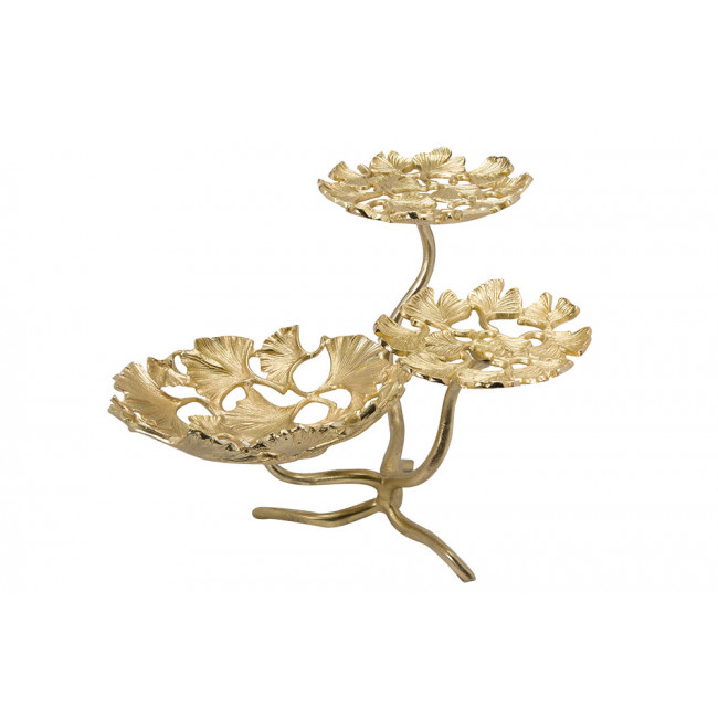 Decorative triple flower stand, gold, 45x39x36cm