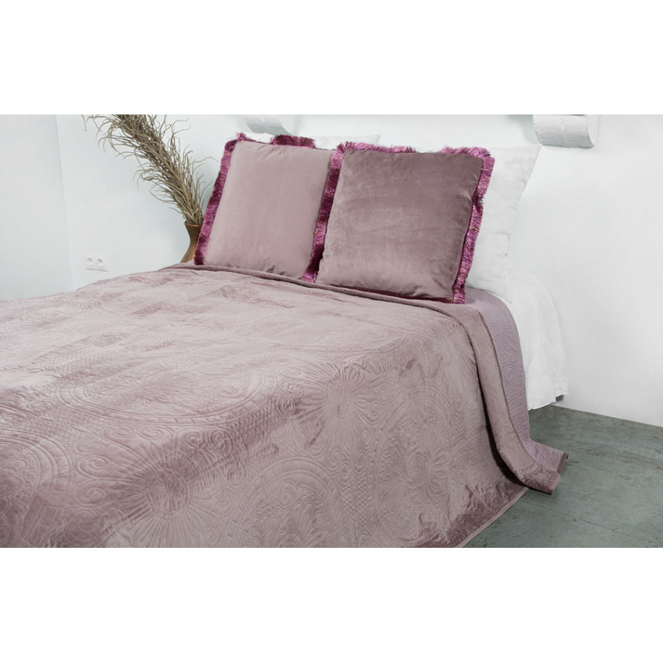 Bed cover Selvino 33,  mauve, velvet, 160x220cm