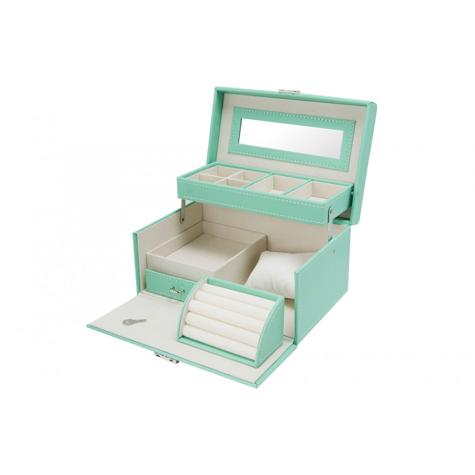 Jewellery box Hamma, green/white, 25x17x13cm