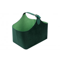 Magazine bag Trianda S, green velvet, 31x20x26cm