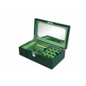 Jewellery box velvet, dark green/green, 35x20x10.5cm