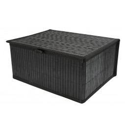 Basket bamboo L, black, H14.5x31.5x25.5cm
