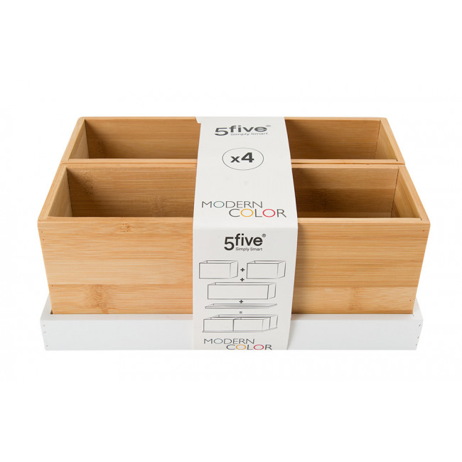 Set organizer Modern 4 sec., white, plate 
