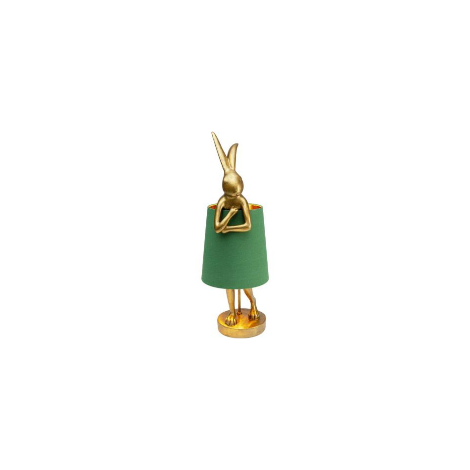 Table lamp Rabbit, golden/green, E14 5W, 68x23x26cm