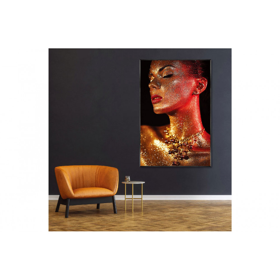 Wall Glass Art Lady with necklace, 150x100x3.5cm