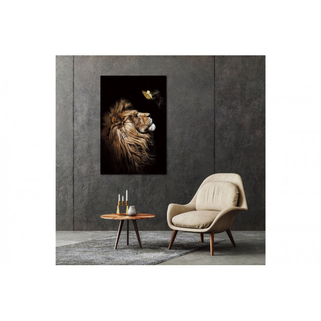 Wall Glass Art Lion head, 120x80x0.4cm