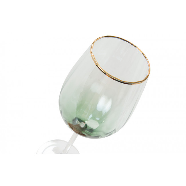 Red wine glass Saluzo green, H24.5cm D6cm
