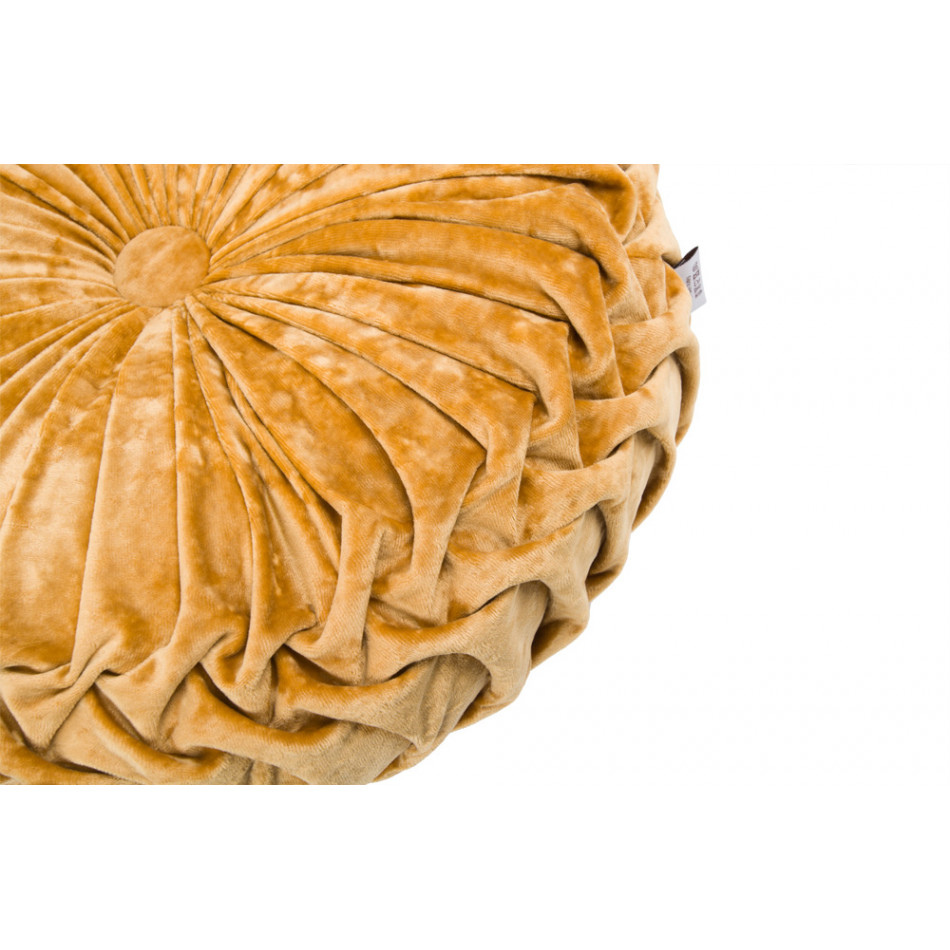 Decorative pillow Saksija 20, velvet, gold, D40cm