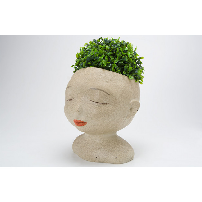 Decorative flower pot Avatar girl I, cream, 20x19x22cm