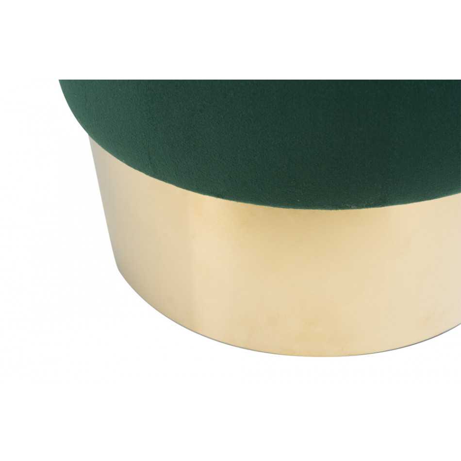 Stool Noto, green/golden base, 35x42cm
