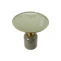 Table Linton 43823C, matt brass, green with enamel,D49xH53cm