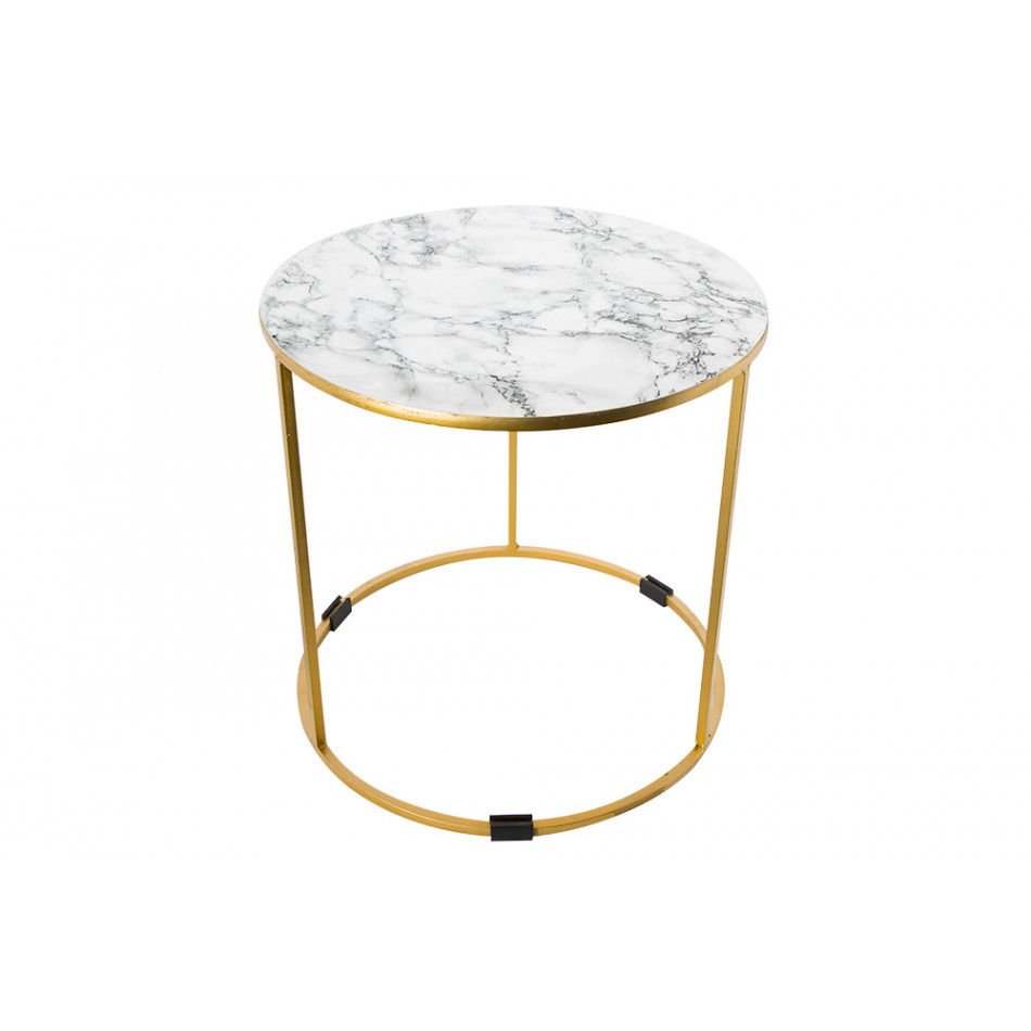 Table Lima,matt brass plating, printing clear enamel40x40x41