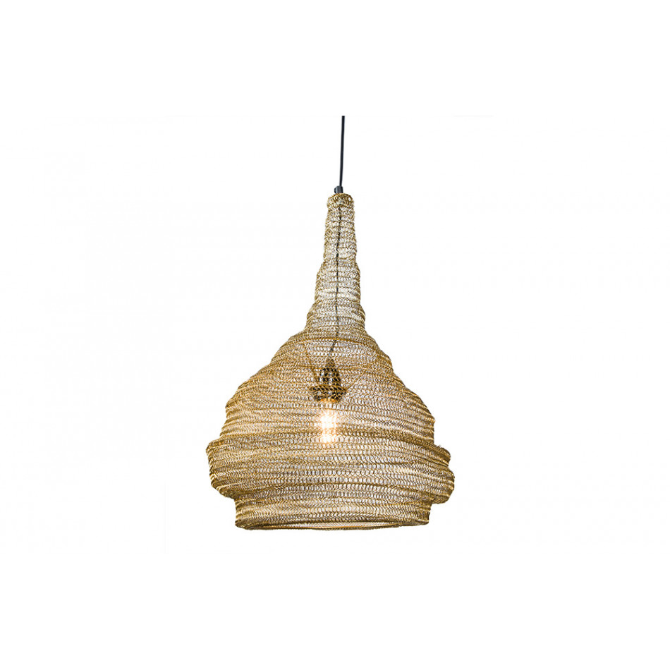 Ceiling lamp Landau, shiny brass plating, D40, H56-97cm