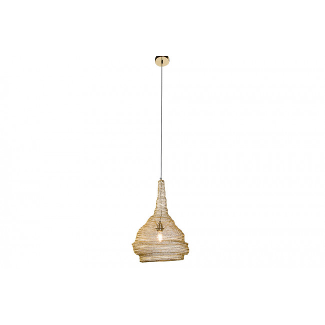 Ceiling lamp Landau, shiny brass plating, D40, H56-97cm