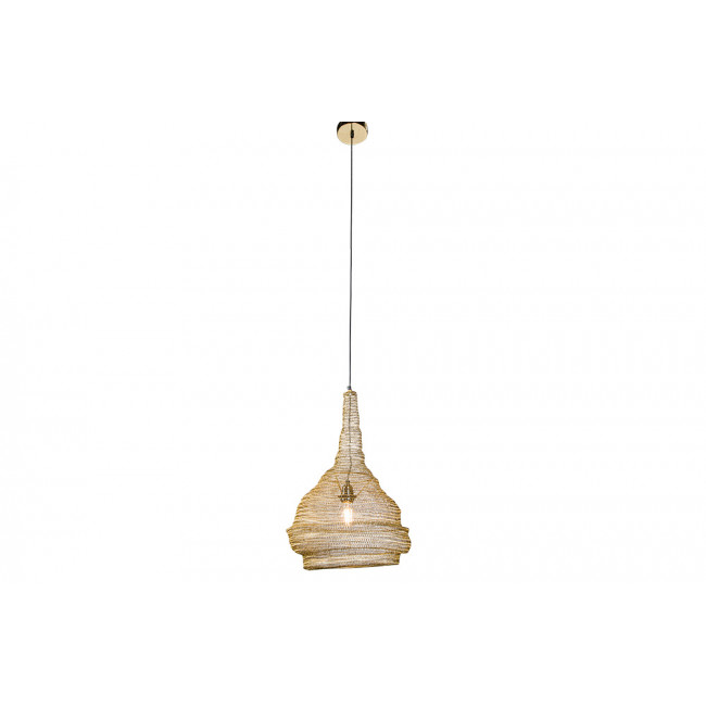 Ceiling lamp Landau, shiny brass plating, D40, H56-97cm