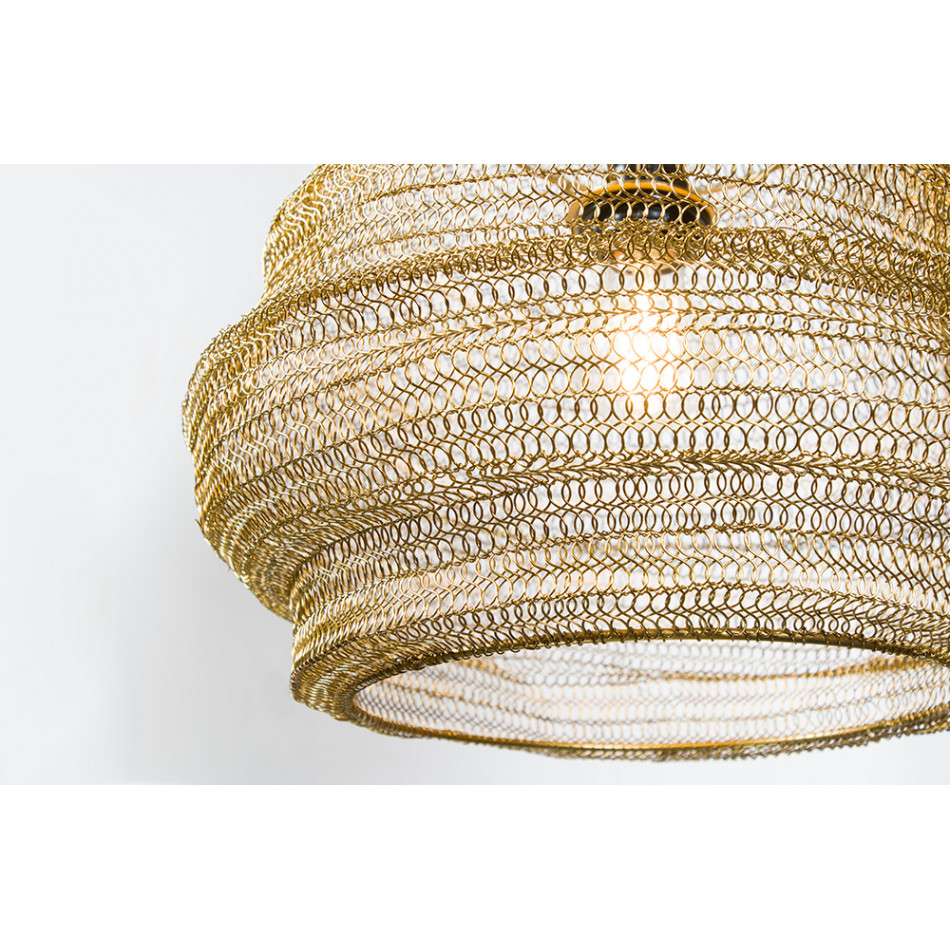 Ceiling lamp Landau, shiny brass plating, D40, H56-97cm