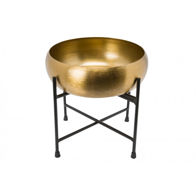 Decorative bowl on stand Lindi, matt brass,24x25x25cm